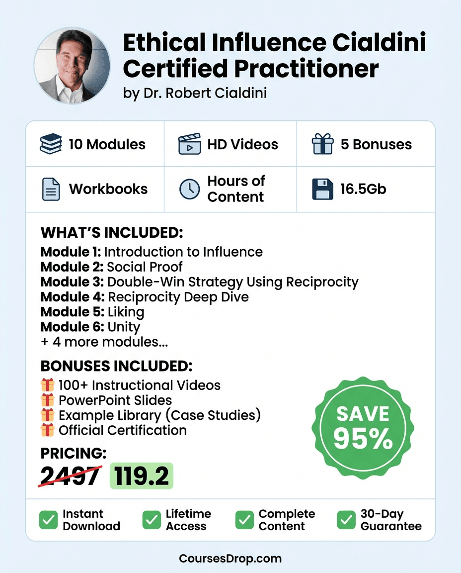 Ethical Influence Cialdini Certified Practitioner infographic